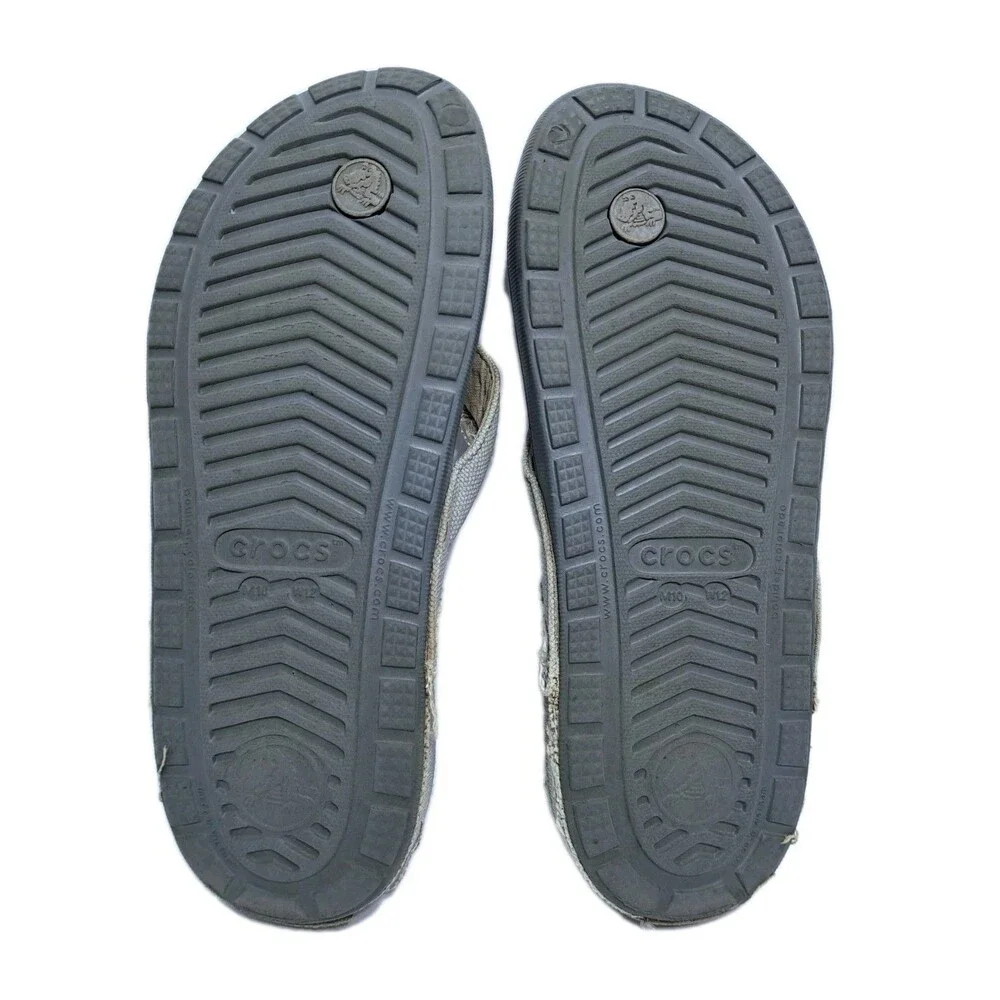 Crocs Santa Cruz Mens Size 10 Gray Distressed Casual Sandals Flip Flops